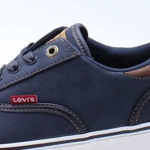 Levis Shoes, Size 10.5, Ethan Navy Leather Sneakers